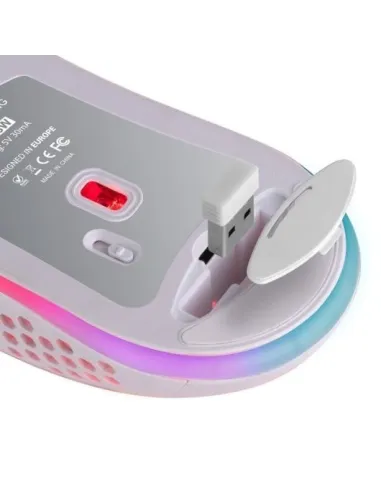 Mars Gaming MMW3 Ratón Gaming Inalámbrico RGB Flow 3200DPI Blanco