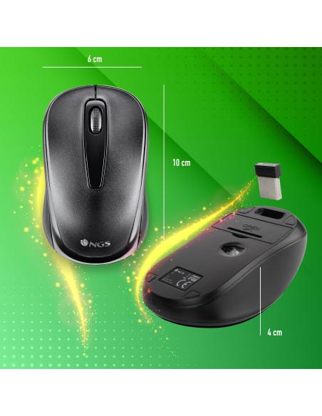 NGS Easy Gamma Ratón Óptico Inalámbrico 1200 DPI