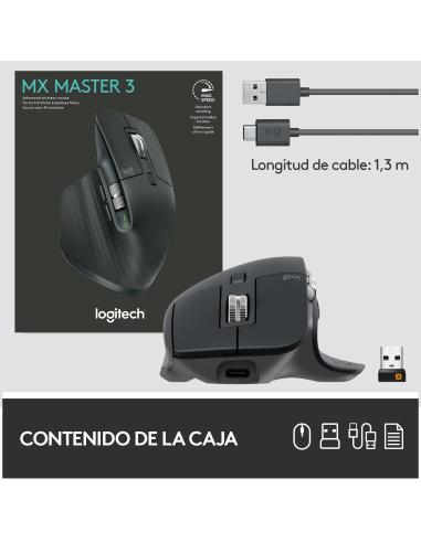 Logitech MX Master 3 Ratón Inalámbrico Avanzado 4000DPI Grafito