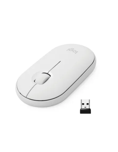 Logitech Pebble M350 Ratón Óptico Inalámbrico Blanco
