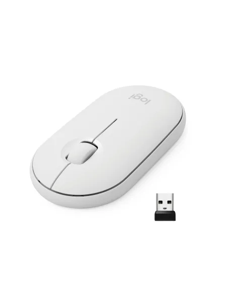 Logitech Pebble M350 Ratón Óptico Inalámbrico Blanco