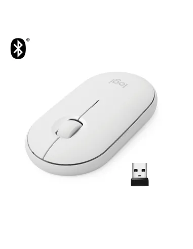 Logitech Pebble M350 Ratón Óptico Inalámbrico Blanco