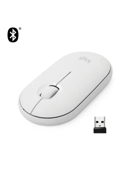 Logitech Pebble M350 Ratón Óptico Inalámbrico Blanco
