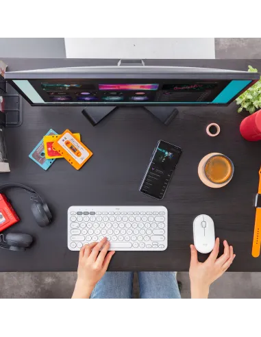 Logitech Pebble M350 Ratón Óptico Inalámbrico Blanco