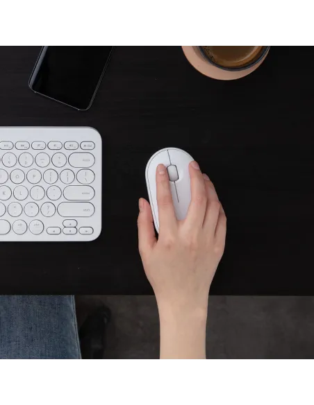 Logitech Pebble M350 Ratón Óptico Inalámbrico Blanco