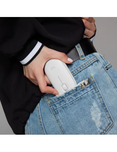 Logitech Pebble M350 Ratón Óptico Inalámbrico Blanco