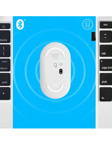 Logitech Pebble M350 Ratón Óptico Inalámbrico Blanco
