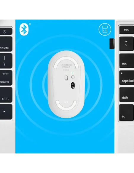 Logitech Pebble M350 Ratón Óptico Inalámbrico Blanco