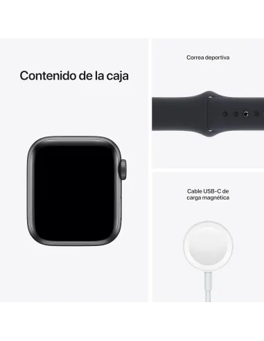 Apple Watch SE 2021 GPS 40mm Aluminio Gris Espacial con Correa Deportiva Negra