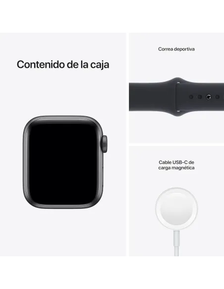 Apple Watch SE 2021 GPS 40mm Aluminio Gris Espacial con Correa Deportiva Negra