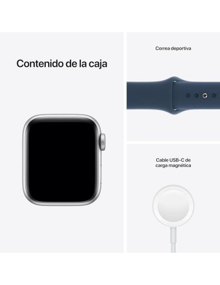 Apple Watch SE 2021 GPS 40mm Aluminio Plata con Correa Deportiva Azul
