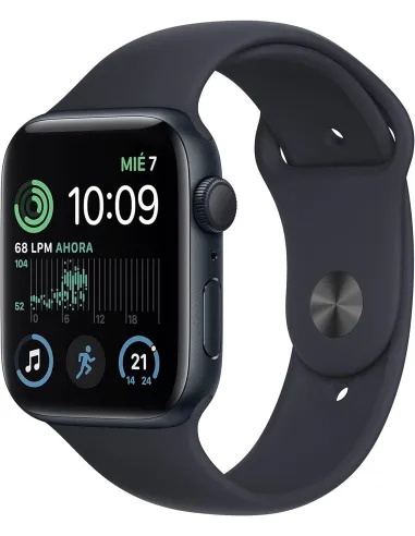 Apple Watch SE GPS 2ª Generación 44mm Aluminio Midnight con Correa Sport Negra