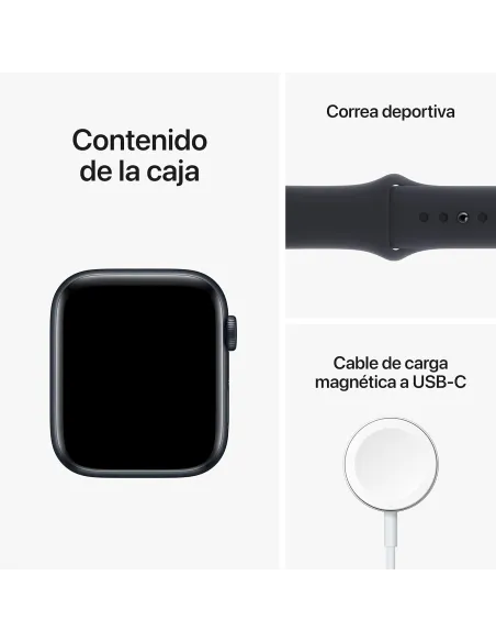 Apple Watch SE GPS 2ª Generación 44mm Aluminio Midnight con Correa Sport Negra