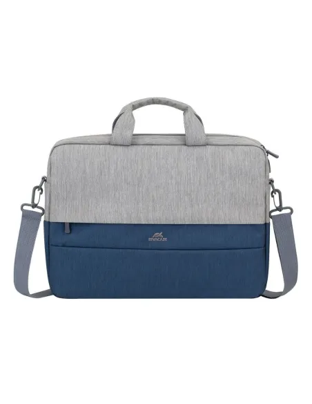 Rivacase Prater 7532 Maletín antirrobo para Portátil 15.6" Gris/Azul Oscuro