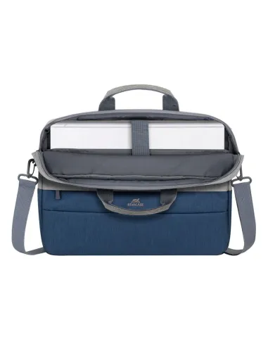 Rivacase Prater 7532 Maletín antirrobo para Portátil 15.6" Gris/Azul Oscuro