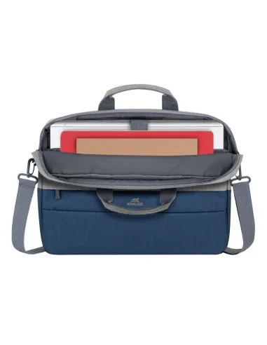 Rivacase Prater 7532 Maletín antirrobo para Portátil 15.6" Gris/Azul Oscuro