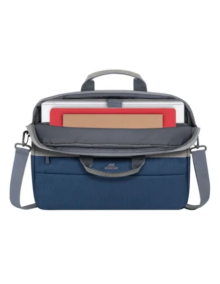 Rivacase Prater 7532 Maletín antirrobo para Portátil 15.6" Gris/Azul Oscuro