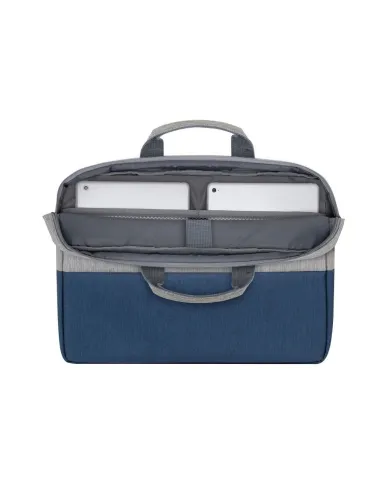 Rivacase Prater 7532 Maletín antirrobo para Portátil 15.6" Gris/Azul Oscuro