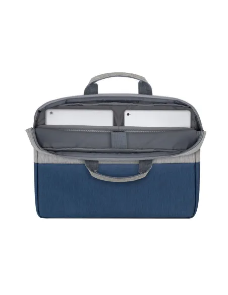Rivacase Prater 7532 Maletín antirrobo para Portátil 15.6" Gris/Azul Oscuro