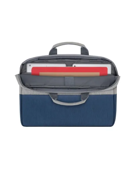 Rivacase Prater 7532 Maletín antirrobo para Portátil 15.6" Gris/Azul Oscuro