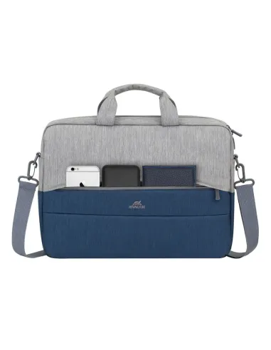 Rivacase Prater 7532 Maletín antirrobo para Portátil 15.6" Gris/Azul Oscuro