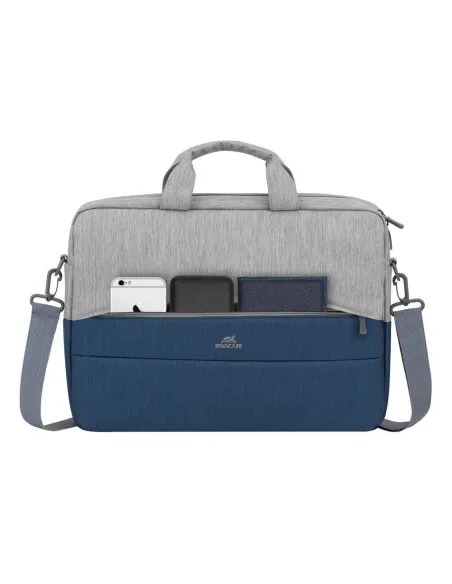 Rivacase Prater 7532 Maletín antirrobo para Portátil 15.6" Gris/Azul Oscuro