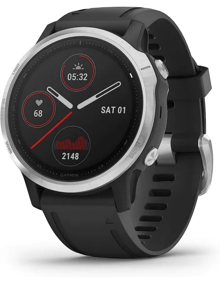 Garmin Fénix 6S 42mm Plata/Negro con Correa Negra