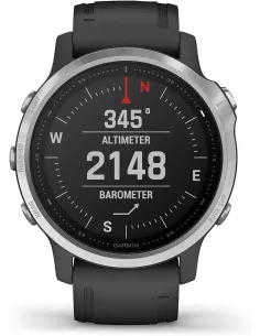 Garmin Fénix 6S 42mm Plata/Negro con Correa Negra