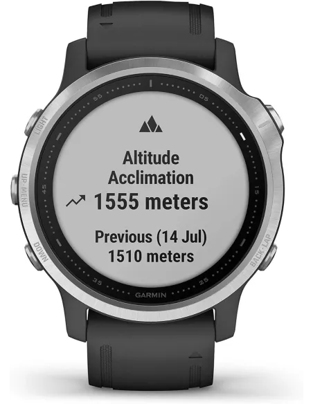 Garmin Fénix 6S 42mm Plata/Negro con Correa Negra