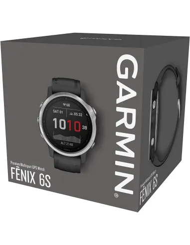 Garmin Fénix 6S 42mm Plata/Negro con Correa Negra