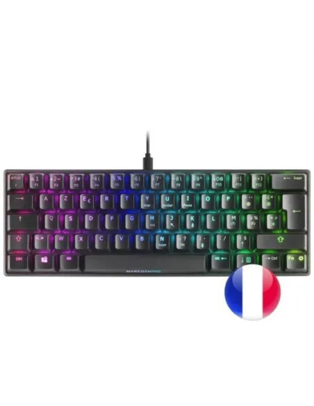 Mars Gaming MKMINI Teclado Mecánico RGB Negro Switch Outemu Azul (FR)