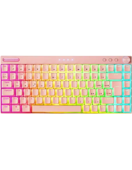 Mars Gaming MKCLOUD Teclado Mecánico Inalámbrico RGB Rosa Switch Azul