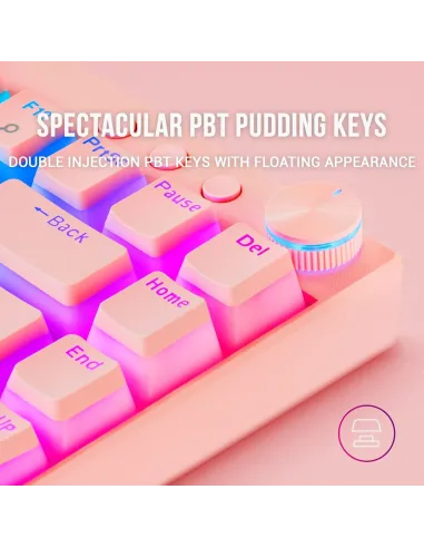 Mars Gaming MKCLOUD Teclado Mecánico Inalámbrico RGB Rosa Switch Azul