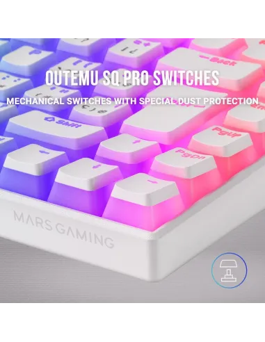 Mars Gaming MKCLOUD Teclado Mecánico Inalámbrico RGB Blanco Switch Marrón
