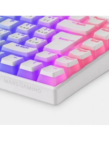 Mars Gaming MKCLOUD Teclado Mecánico Inalámbrico RGB Blanco Switch Marrón