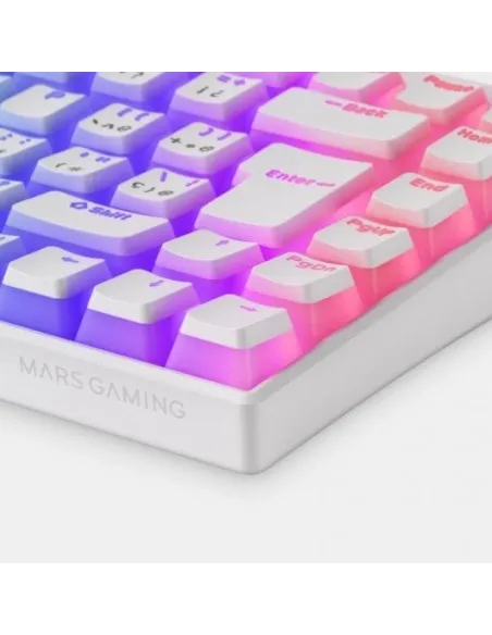 Mars Gaming MKCLOUD Teclado Mecánico Inalámbrico RGB Blanco Switch Marrón