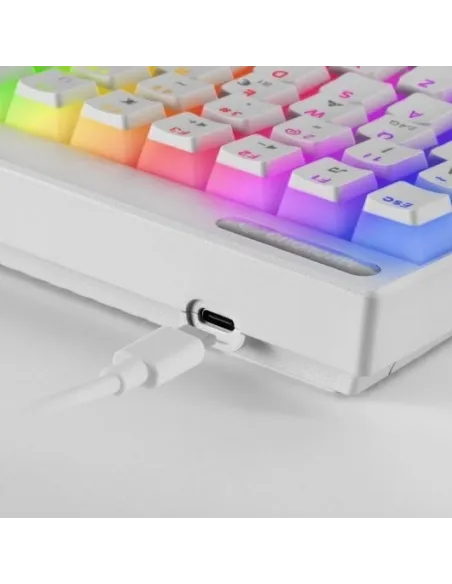 Mars Gaming MKCLOUD Teclado Mecánico Inalámbrico RGB Blanco Switch Marrón