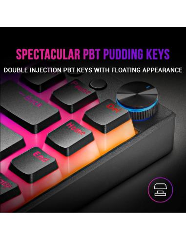 Mars Gaming MKCLOUD Teclado Mecánico Inalámbrico RGB Negro Switch Rojo