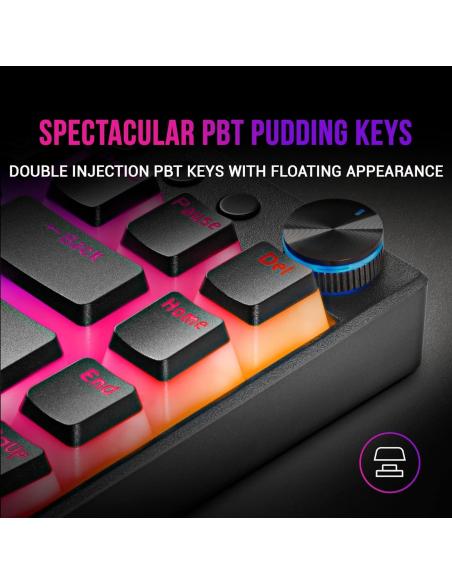 Mars Gaming MKCLOUD Teclado Mecánico Inalámbrico RGB Negro Switch Rojo