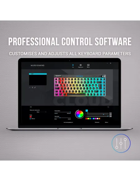 Mars Gaming MKCLOUD Teclado Mecánico Inalámbrico RGB Blanco Switch Rojo