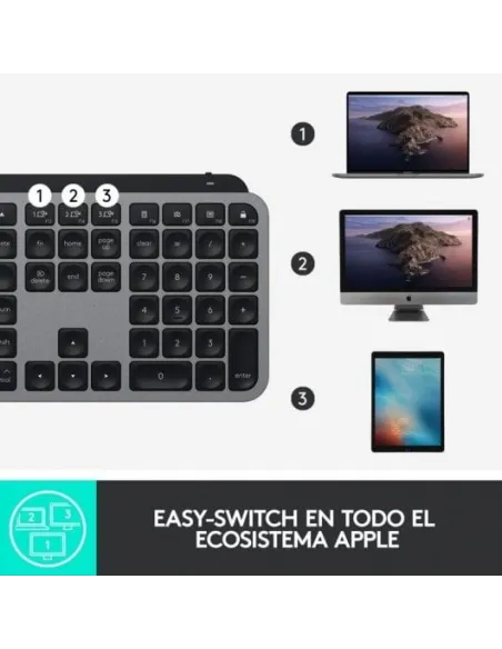 Logitech MX Keys Teclado Inalámbrico Retroiluminado para Mac/iPad Gris
