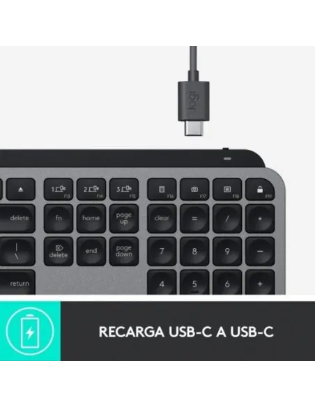Logitech MX Keys Teclado Inalámbrico Retroiluminado para Mac/iPad Gris