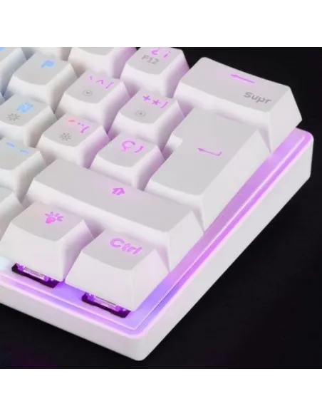 Mars Gaming MK60 Teclado Mecánico Blanco FRGB Switch Azul Layout Español