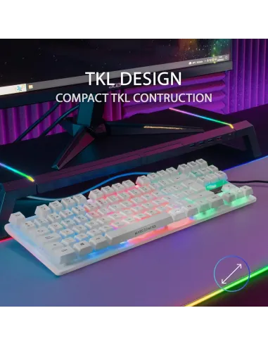 Mars Gaming MK02 TKL Teclado Gaming Híbrido RGB Blanco