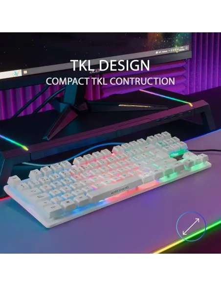 Mars Gaming MK02 TKL Teclado Gaming Híbrido RGB Blanco