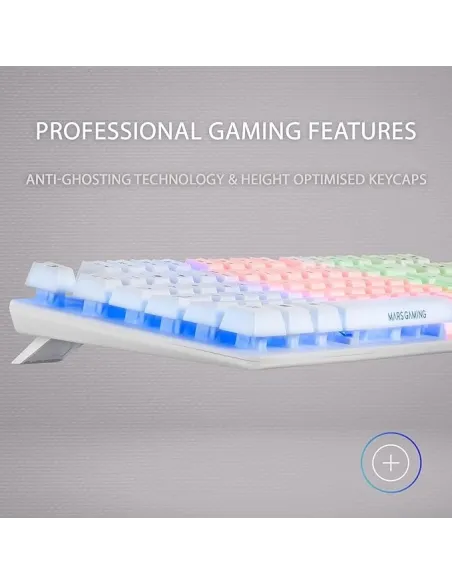 Mars Gaming MK02 TKL Teclado Gaming Híbrido RGB Blanco