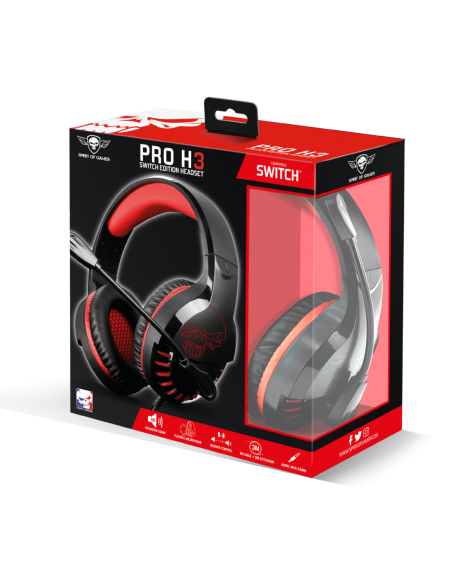 Spirit of Gamer PRO-H3 Nintendo Switch Edition Auriculares Gaming Negro