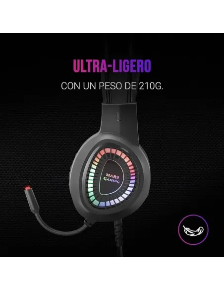Mars Gaming Auriculares Gaming RGB Negros