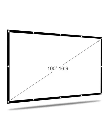 Iggual MP720p Mini Proyector ANSI LED HD 120 Lúmenes + ECO-COST Pantalla de Proyeccion Manual 100"