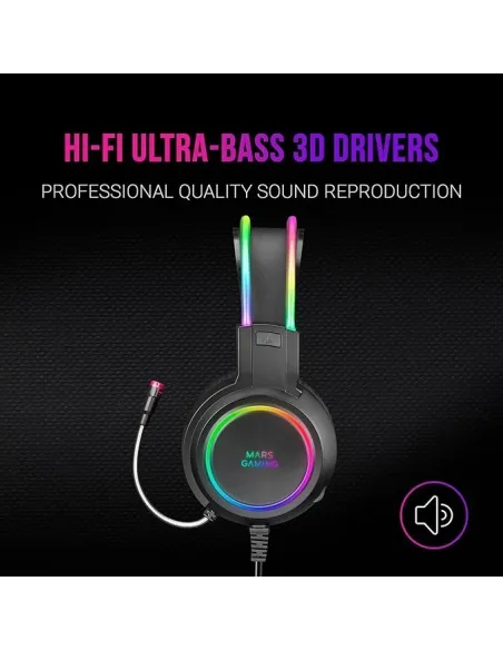 Mars Gaming MHRGB Auriculares Gaming RGB Negros